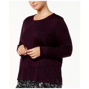 Alfani Womens Sleepwear Plus Size Scoop Neck Pajama Top Only,1-Piece Size 2X